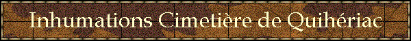 Inhumations Cimetire de Quihriac
