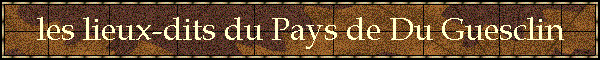 les lieux-dits du Pays de Du Guesclin