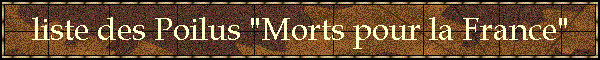 liste des Poilus "Morts pour la France"